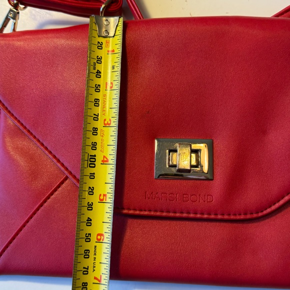 Nice Red Marsi Bond Small Ava Envelope Designer Shoulder Bag Clutch Purse MINTY - Picture 6 of 10